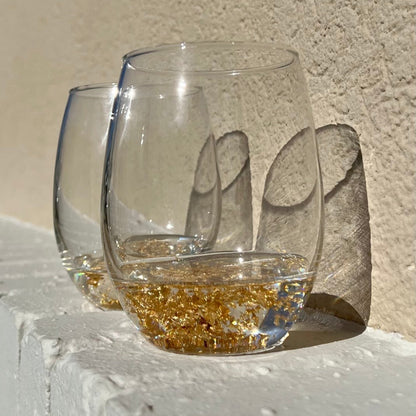 Gold Flake Wine Glass